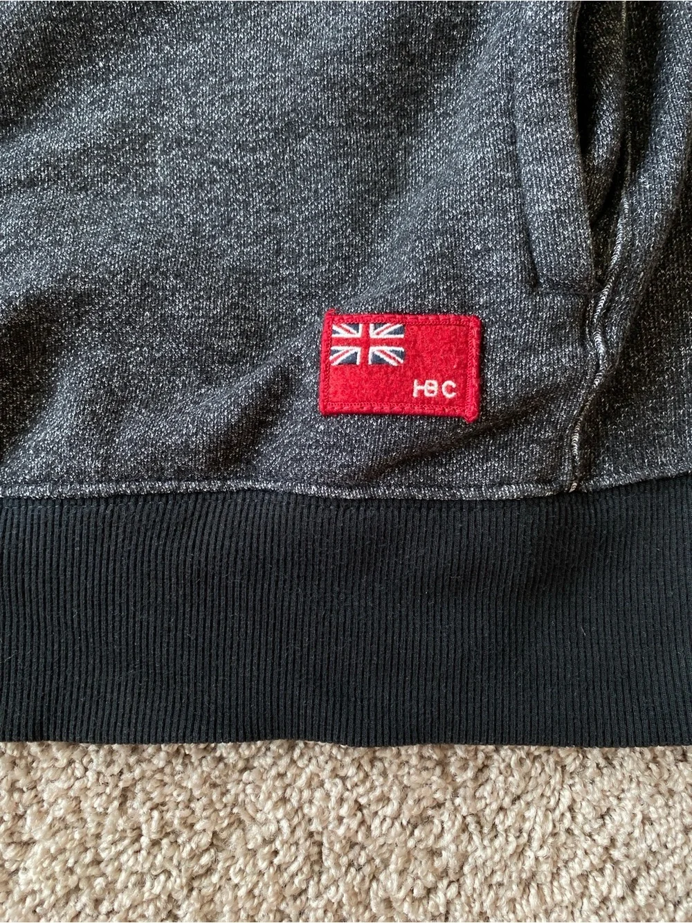 London 2012 Olympic Team Canada HBC 1/4 Zip Sweatshirt Mens XL Heather Black - Picture 6 of 11